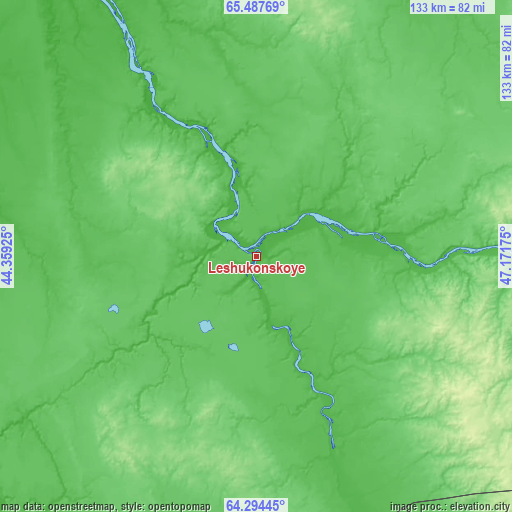 Topographic map of Leshukonskoye