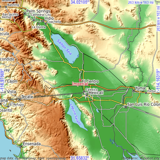 Topographic map of Imperial