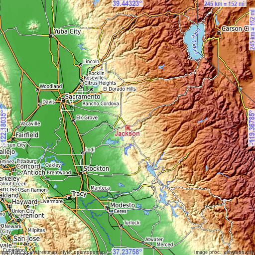 Topographic map of Jackson