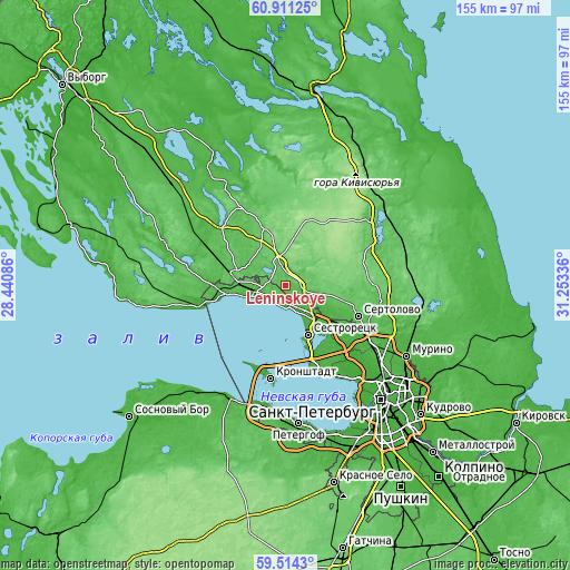 Topographic map of Leninskoye