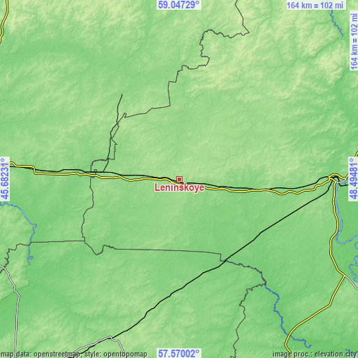 Topographic map of Leninskoye