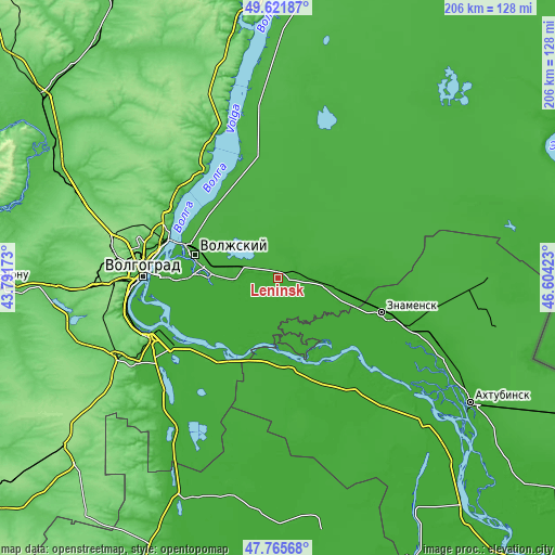 Topographic map of Leninsk