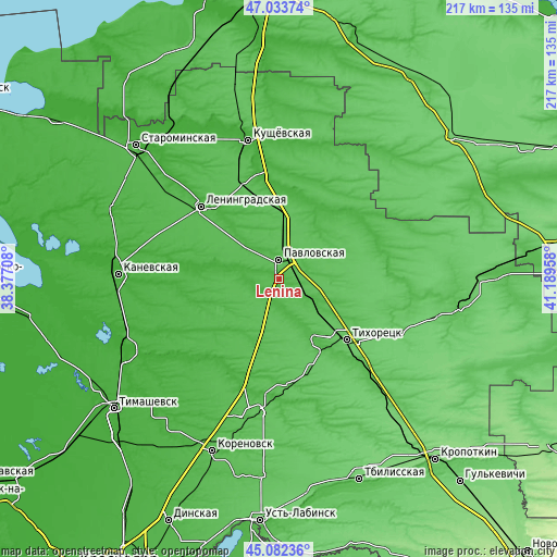 Topographic map of Lenina