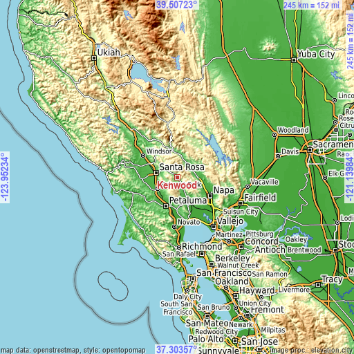 Topographic map of Kenwood