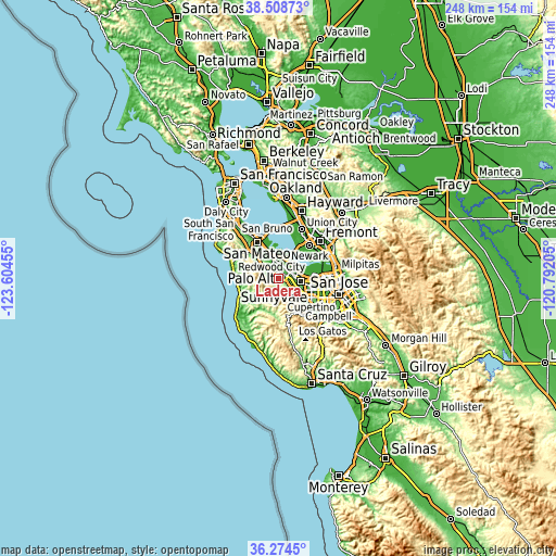 Topographic map of Ladera