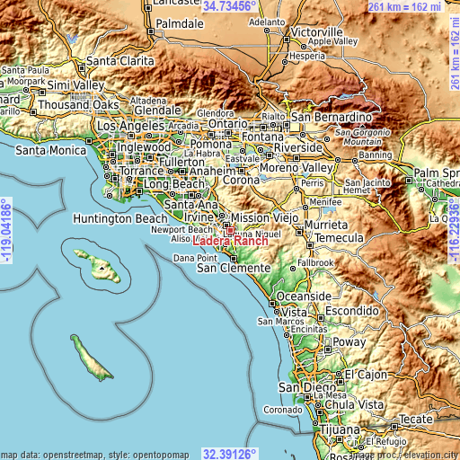 Topographic map of Ladera Ranch