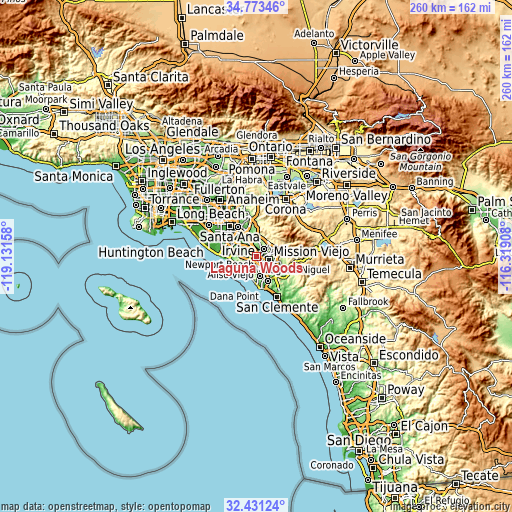 Topographic map of Laguna Woods