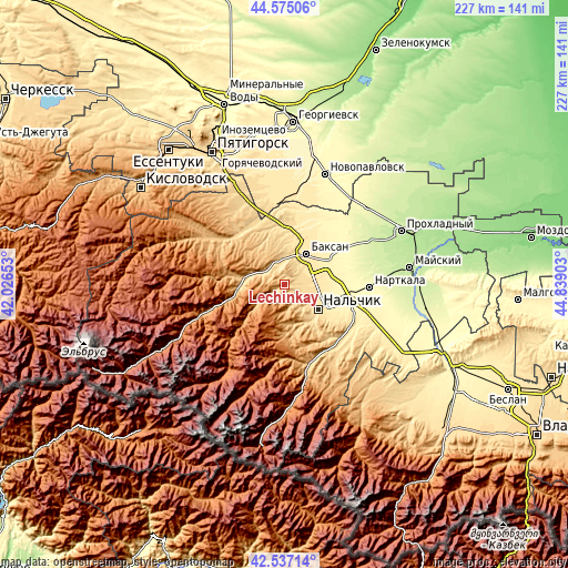 Topographic map of Lechinkay