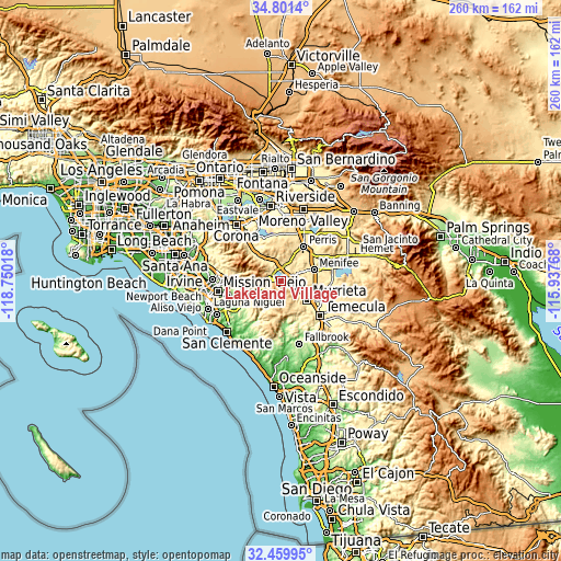 Topographic map of Lakeland Village