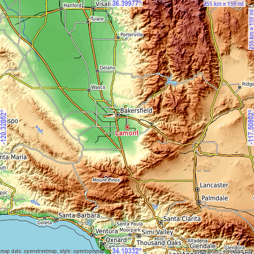 Topographic map of Lamont