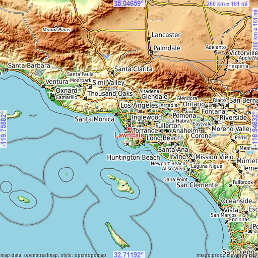 Topographic map of Lawndale