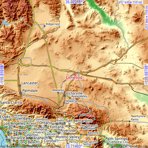 Topographic map of Lenwood