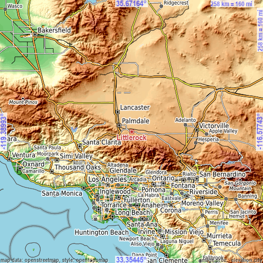 Topographic map of Littlerock