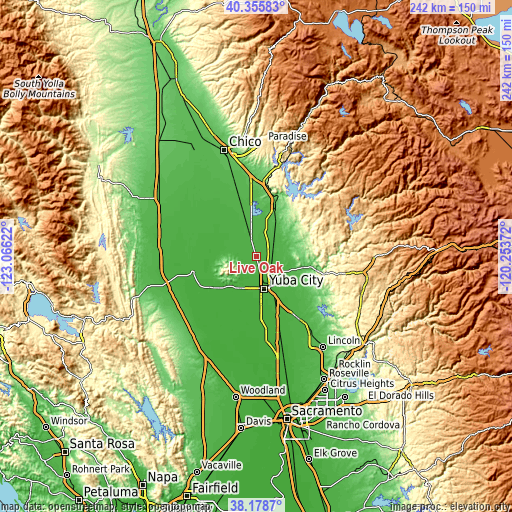 Topographic map of Live Oak