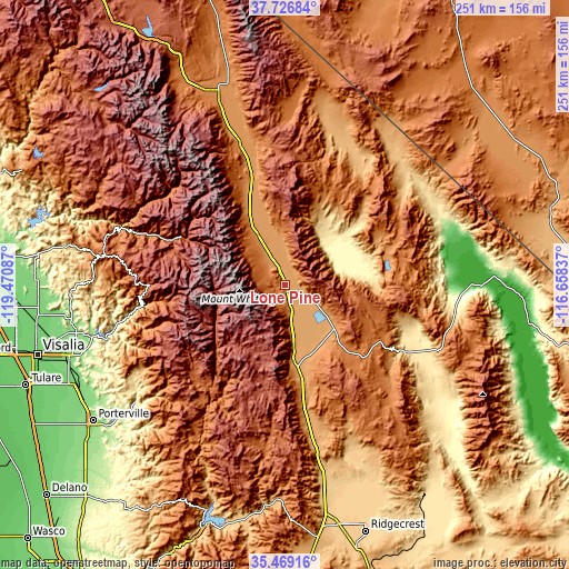 Topographic map of Lone Pine