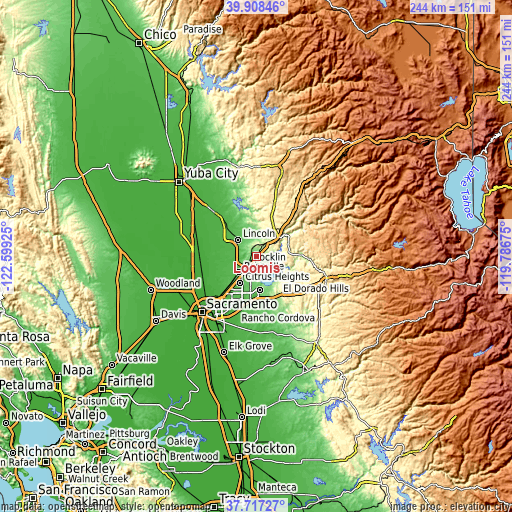 Topographic map of Loomis