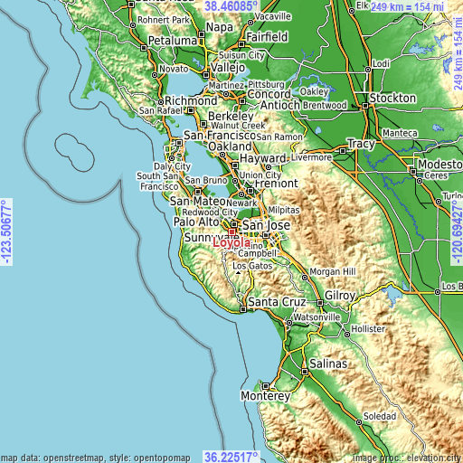 Topographic map of Loyola