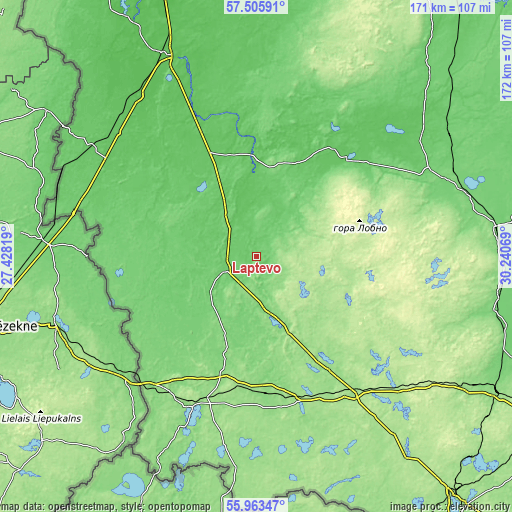 Topographic map of Laptëvo
