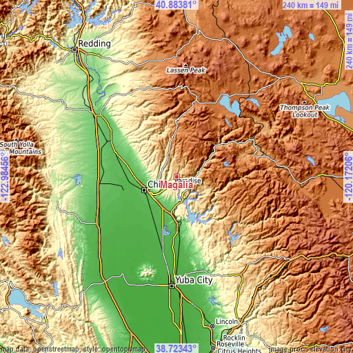 Topographic map of Magalia