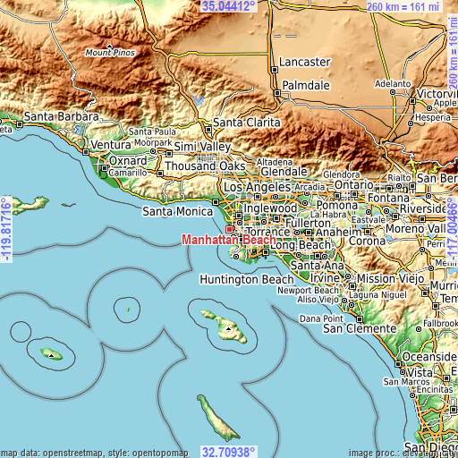 Topographic map of Manhattan Beach