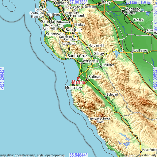 Topographic map of Marina