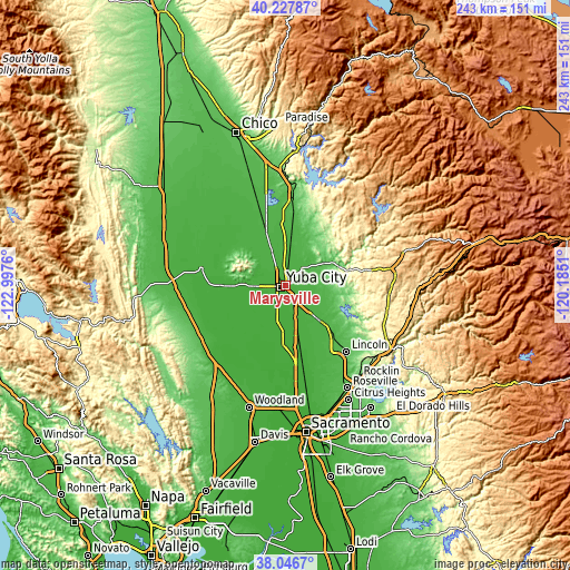 Topographic map of Marysville