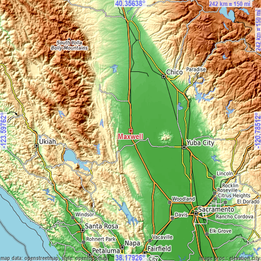 Topographic map of Maxwell