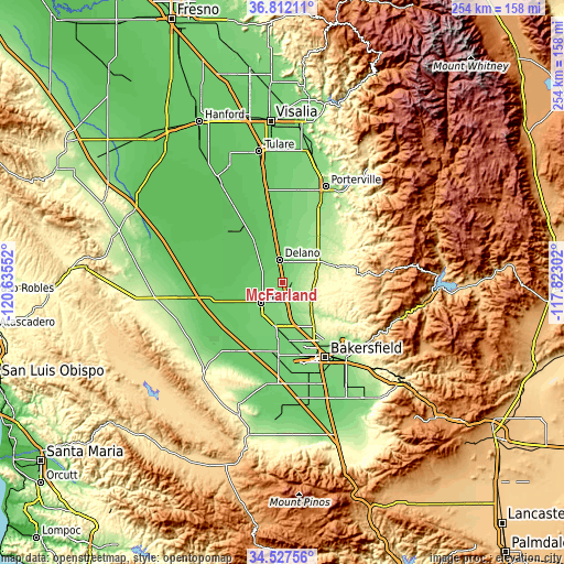 Topographic map of McFarland