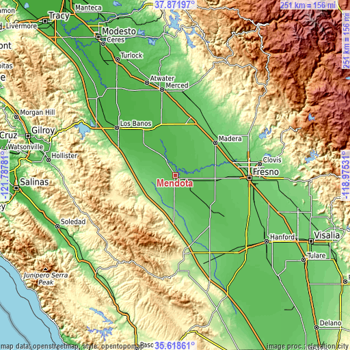 Topographic map of Mendota