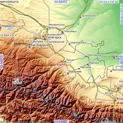 Topographic map of Islamey