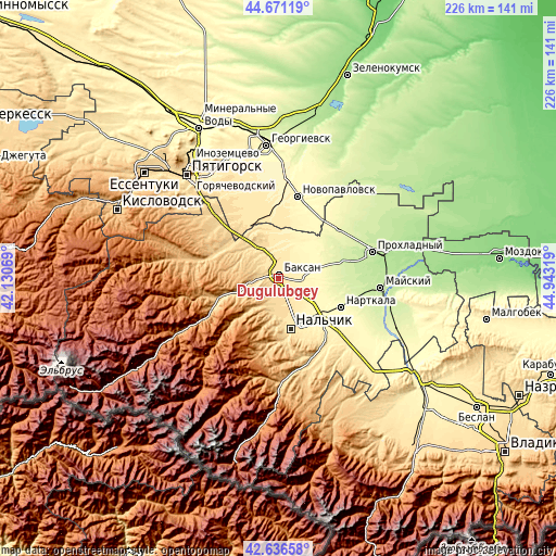 Topographic map of Dugulubgey