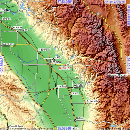 Topographic map of Minkler