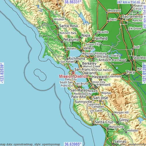 Topographic map of Mission District