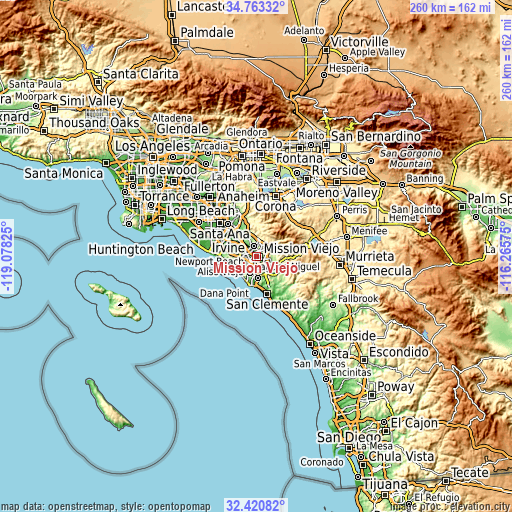 Topographic map of Mission Viejo