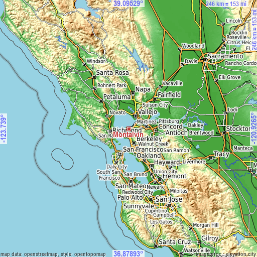 Topographic map of Montalvin