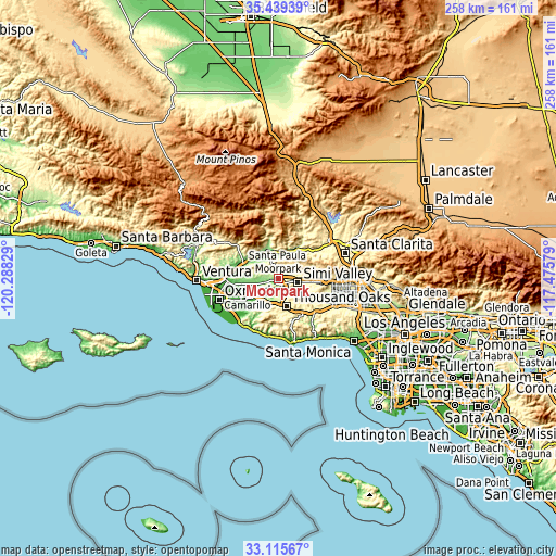 Topographic map of Moorpark