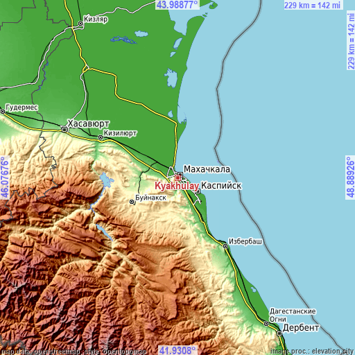 Topographic map of Kyakhulay