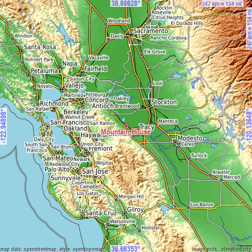 Topographic map of Mountain House