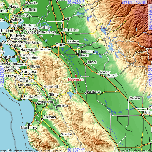 Topographic map of Newman