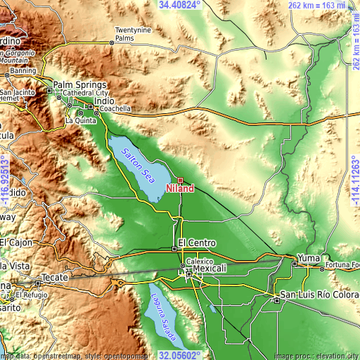 Topographic map of Niland