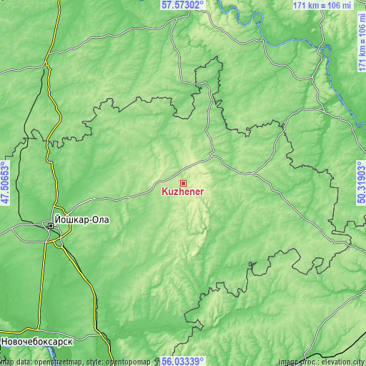 Topographic map of Kuzhener