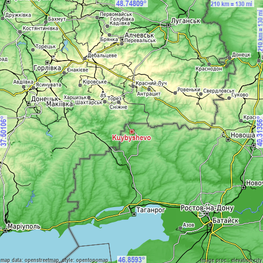 Topographic map of Kuybyshevo