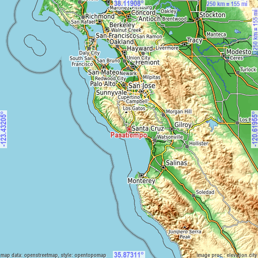 Topographic map of Pasatiempo