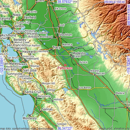 Topographic map of Patterson