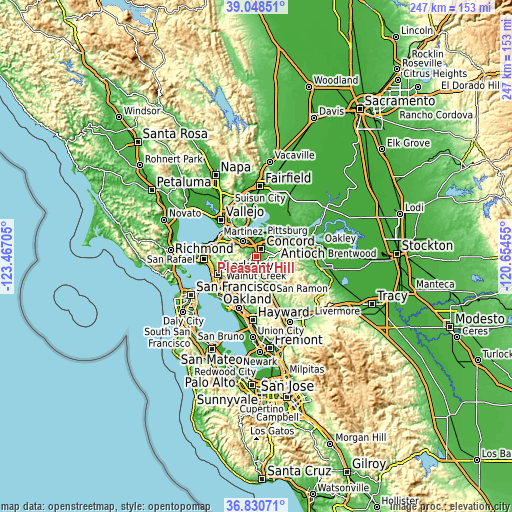 Topographic map of Pleasant Hill