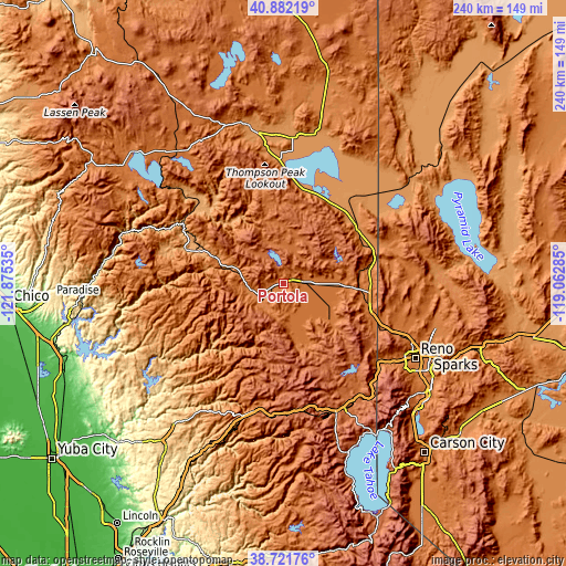 Topographic map of Portola