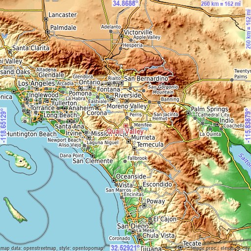 Topographic map of Quail Valley