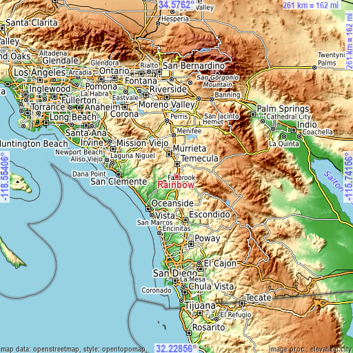 Topographic map of Rainbow