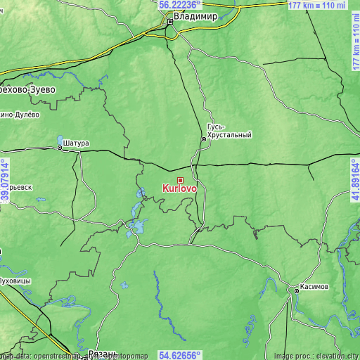 Topographic map of Kurlovo