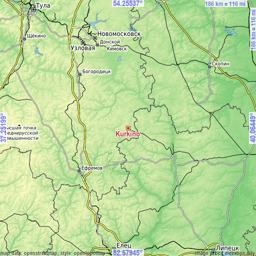 Topographic map of Kurkino